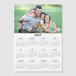 2027 Unser Familien-Foto-Magnetkalender Magnetkarte