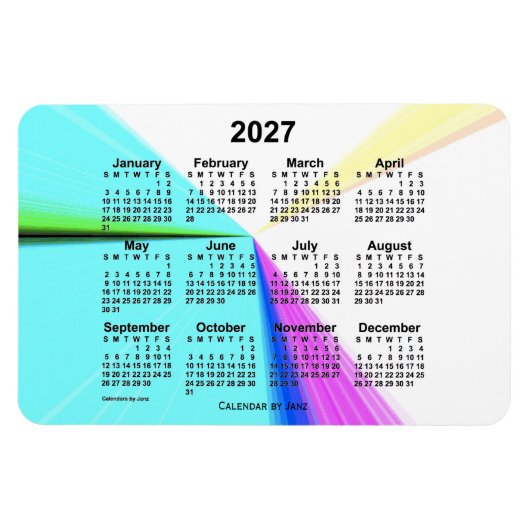 2027 Vanishing Point Calendar von Janz 4x6 Magnet (Horizontal)