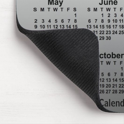 2027 Verblasster weißer Kalender von Janz Mouse Pa Mousepad (Ecke)