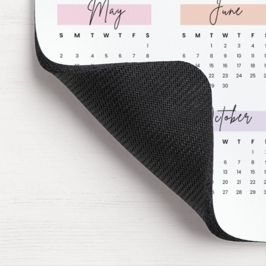2027 VOLLES JAHR KALENDER PASTEL HANDSCHRIFTLICHE MOUSEPAD (Ecke)