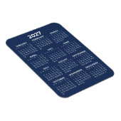 2027 Volljahreskalender Basic Mini Navy Blau Magnet (Rechte Seite)