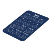 2027 Volljahreskalender Basic Mini Navy Blau Magnet (Linke Seite)