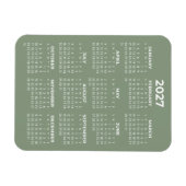 2027 Volljahreskalender Basic Mini Salbeigrün Magnet (Horizontal)