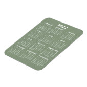 2027 Volljahreskalender Basic Mini Salbeigrün Magnet (Linke Seite)