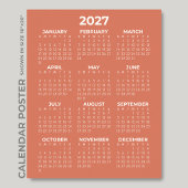 2027 Wandkalender Einfach Terrakotta Poster