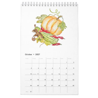 2027 Wasserfarben-Mäuse-Wandkalender Kalender