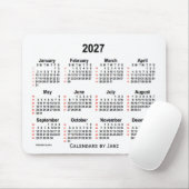 2027 Weißer 52-Wochen-Kalender von Janz Mousepad (Mit Mouse)