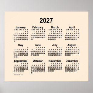 2027 Weißer Kalender der Antike von Janz Print Poster
