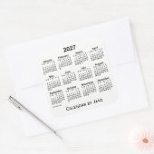 2027 Weißkalender von Janz Square Sticker (Umschlag)