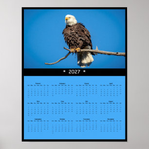 2027 Weißkopfseeadler-Wandkalender - Durchdringend Poster