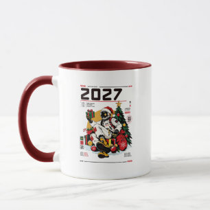 2027 Weltraum-Weihnachts-Astronauten-Kaffeetasse Tasse