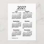 2027 White 6 Month Mini Kalender von Janz Postkarte (Vorderseite)