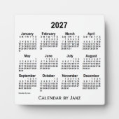 2027 White Desk Calendar von Janz Fotoplatte (Vorderseite)