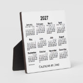 2027 White Desk Calendar von Janz Fotoplatte (Vorderseite)