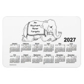 2027 White Elephant Calendar von Janz 4x6 Magnet (Horizontal)