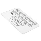 2027 White Elephant Calendar von Janz 4x6 Magnet (Rechte Seite)