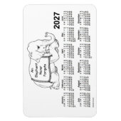 2027 White Elephant Calendar von Janz 4x6 Magnet (Vertikal)