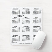 2027 White Large Print Calendar von Janz Mousepad (Mit Mouse)