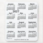 2027 White Large Print Calendar von Janz Mousepad (Vorne)