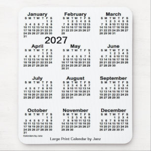 2027 White Large Print Calendar von Janz Mousepad
