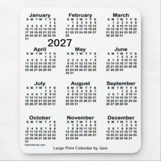 2027 White Large Print Calendar von Janz Mousepad