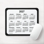 2027 White on Black Calendar by Janz Two Tone Mousepad (Mit Mouse)