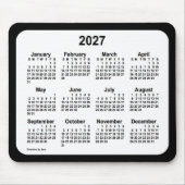 2027 White on Black Calendar by Janz Two Tone Mousepad (Vorne)