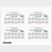 2027 White Shipping Calendar von Janz Rechteckiger Aufkleber (Blatt)