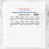 2027 White Shipping Calendar von Janz Rechteckiger Aufkleber (Tasche)