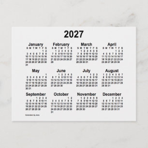 2027 White Smoke Mini Kalender von Janz Postkarte