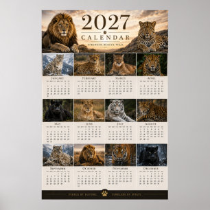 2027 Wilde Großkatzen Wandkalender Poster