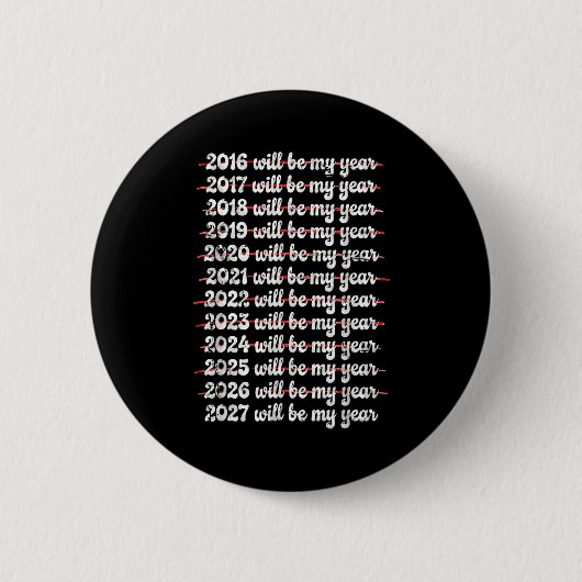 2027 Will Be My Year Procrastination New Year Reso Button (Vorderseite)