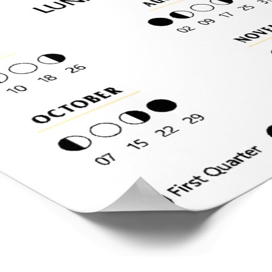 2027 Witchcraft Moth Celestial Lunar Moon Calendar Poster (Ecke)