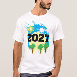 2027 Wunderbare, lebendige Farben NEUES JAHR T-Shirt