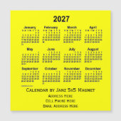 2027 Yellow Business Calendar von Janz Magnetkarte (Vorderseite)