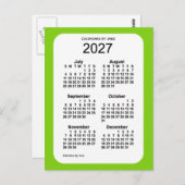 2027 Yellow Green 6 Month Mini Calendar von Janz Postkarte (Vorne/Hinten)