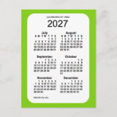2027 Yellow Green 6 Month Mini Calendar von Janz Postkarte (Vorderseite)