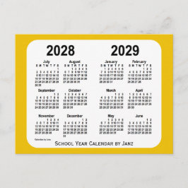 2028-2029 Gold Mini School Year Calendar by Janz Postkarte