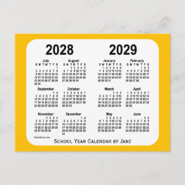 2028-2029 Gold Mini School Year Calendar by Janz Postkarte