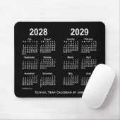 2028-2029 Neon White School Calendar von Janz Mousepad (Mit Mouse)