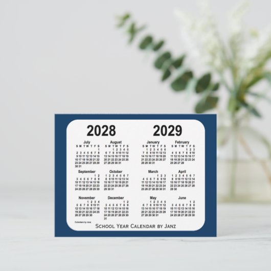 2028-2029 Police Box Blue School Calendar by Janz Postkarte (Stehend Vorderseite)