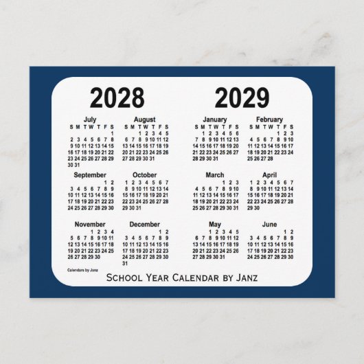 2028-2029 Police Box Blue School Calendar by Janz Postkarte (Vorderseite)