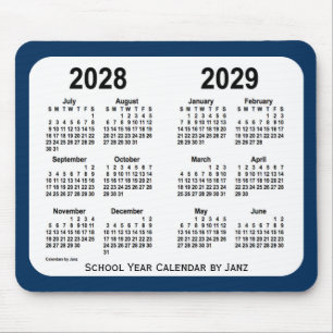 2028-2029 Polizei-Kasten-blauer Schulkalender Mousepad