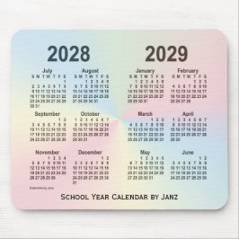 2028-2029 Rainbow Cloud School Calendar by Janz Mousepad
