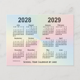 2028-2029 Rainbow Cloud School Calendar by Janz Postkarte