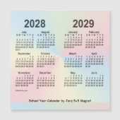 2028-2029 Rainbow School Year Calendar by Janz Magnetkarte (Vorderseite)