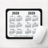 2028-2029 Schwarz-Weiß-Schulkalender von Janz Mousepad (Mit Mouse)
