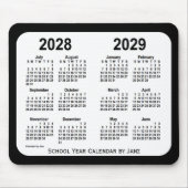 2028-2029 Schwarz-Weiß-Schulkalender von Janz Mousepad (Vorne)