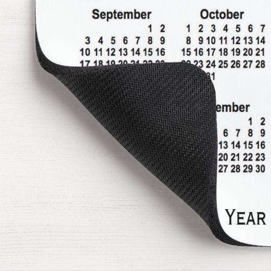 2028-2029 Weißer Schulkalender von Janz Mousepad (Ecke)