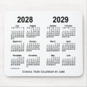 2028-2029 Weißer Schulkalender von Janz Mousepad (Vorne)